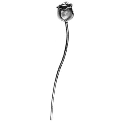 1-1/2" dia. Forged Steel Rose, 6-1/2" Tall