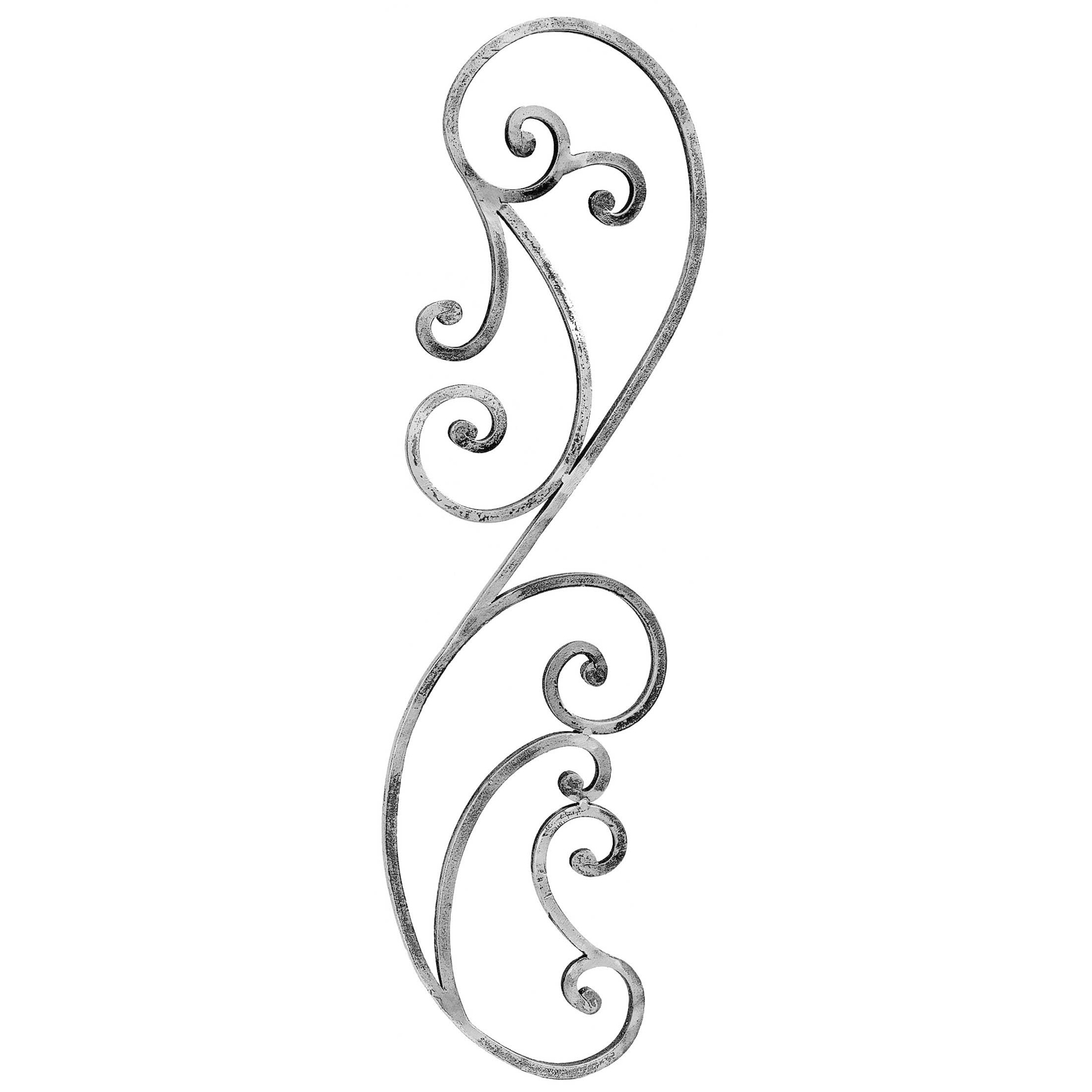 1/2" Sq. Forged Steel Panel with Various Scrolls, 35-7/16" Tall