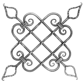 1/2" sq. Forged Steel Scroll Panel, 18" wide x 18" tall
