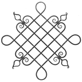 1/2" sq. Forged Steel Scroll Panel, 32-5/8" Wide x 32-5/8" Tall