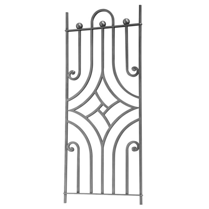 1/2" sq. Forged Steel Framed Panel, Geometric Design, 39-3/8" Tall
