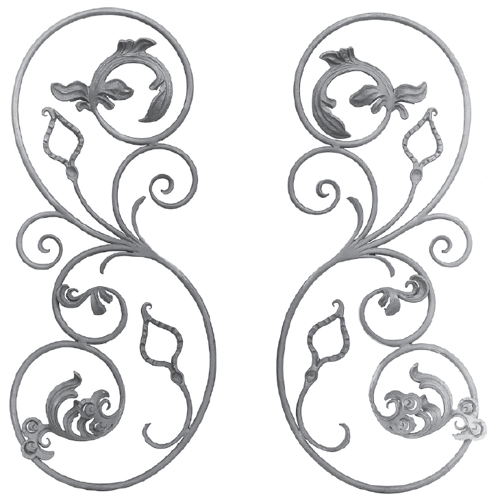 1/2" dia. Left and Right Forged Steel Scroll Panels
