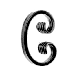 1/2" x 1/4" Forged Steel C-Scroll, 4" Tall