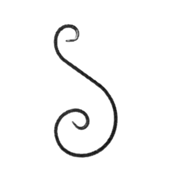 1/2" x 1/4" Forged Steel S-Scroll, 8-1/4" Tall