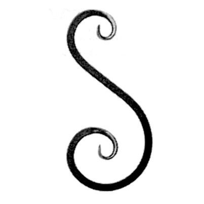 1/2" sq. Forged Steel S-Scroll, 10-7/8" Tall