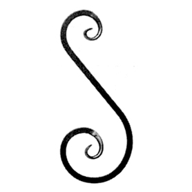 1/2" sq. Forged Steel S-Scroll, 13-1/2" Tall