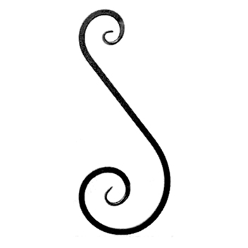 1/2" sq. Forged Steel S-Scroll, 17" Tall