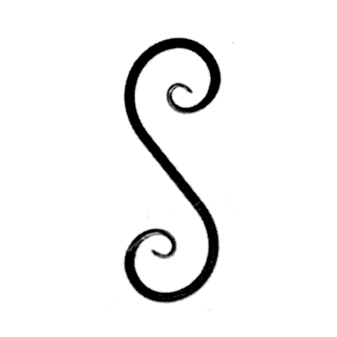 1/2" sq. Forged Steel S-Scroll, 11-3/8" Tall