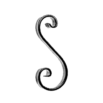 3/4" x 1/4" Forged Steel S-Scroll, 7-1/2" Tall