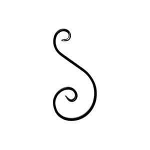 3/4" x 1/4" Forged Steel S-Scroll, 8-3/8" Tall