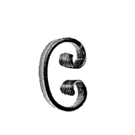 3/4" x 1/4" Forged Steel C-Scroll, 4" Tall