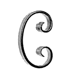 3/4" x 1/4" Forged Steel C-Scroll, 5-3/8" Tall