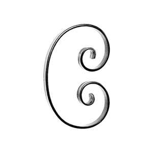 3/4" x 1/4" Forged Steel C-Scroll, 10-3/4" Tall