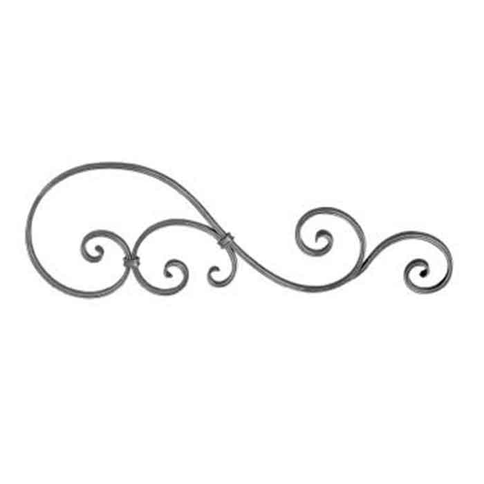 5/8" x 5/16" Steel S-Scroll Top Gate Panel, 30" wide