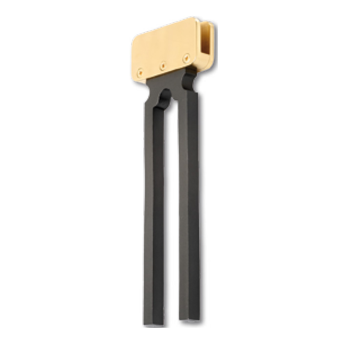 Glass Clip for maximum 1/2" Glass, w/10-1/16" Steel Support, Brass