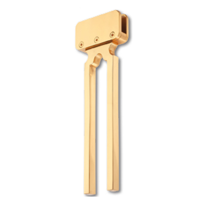 Glass Clip for maximum 1/2" Glass, w/10-1/16" Support, Brass