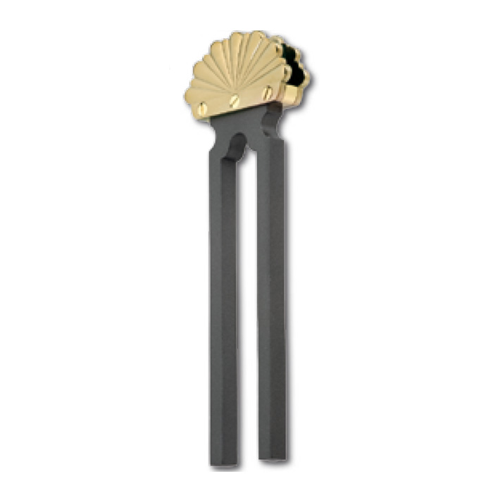 Glass Clip for maximum 1/2" Glass, Scalloped Design, w/10-1/16" Steel Support, Brass