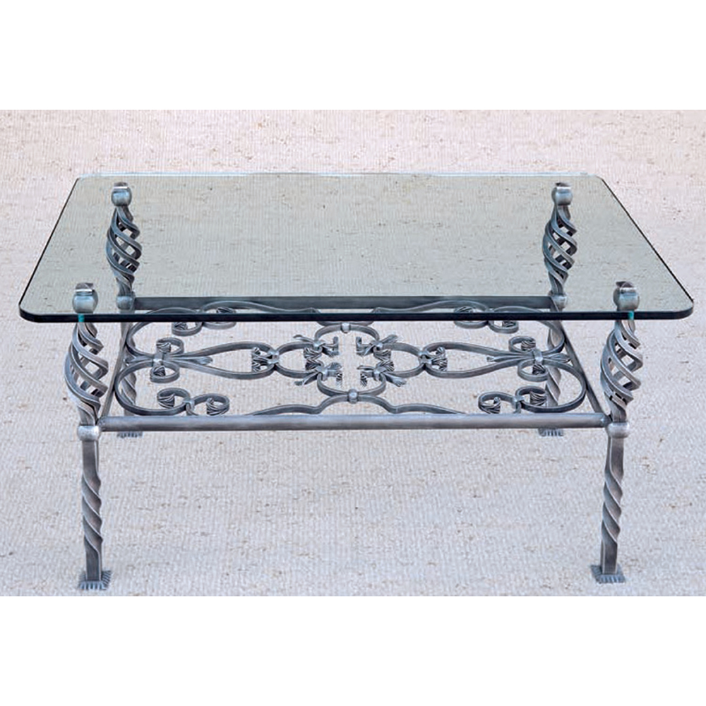 Glass and Steel Coffee Table