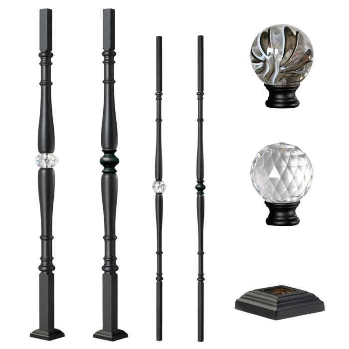Grande Forge Black Diamond Series Posts & Balusters w/Square Base
