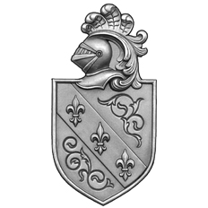 14" Tall Steel Casting, Shield/Knight Design, Double Faced