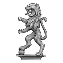 12-1/2" Tall Steel Casting, Lion Design, Double Faced