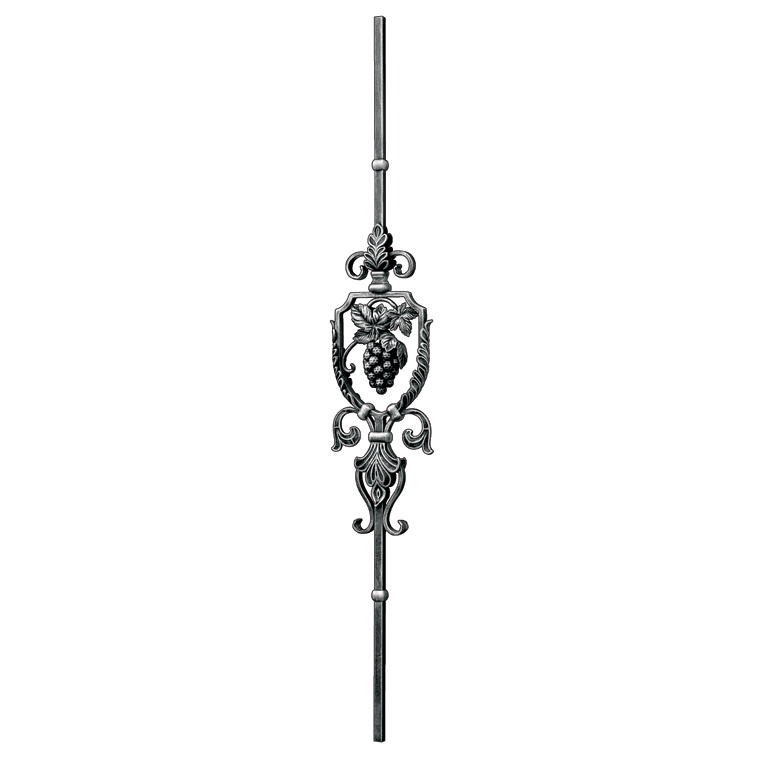 9/16" sq. Steel Baluster w/ 19-1/2" Leaf/Grape Design, Mozart Series