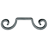 5/8" x 5/16" Steel Scroll, 2-9/16" Tall, Mozart Series
