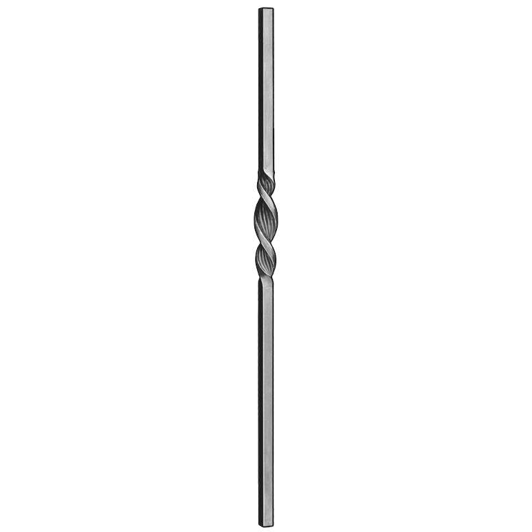 1" sq. Steel Post w/Grooved Twist, Tradition Series