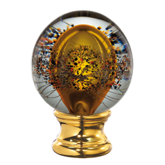 Grande Forge Amber Glass Ball Post Top