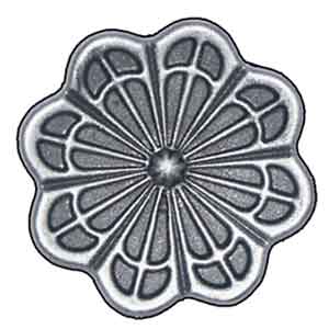 2-9/16" dia. Steel Flower Rosette, Single Faced