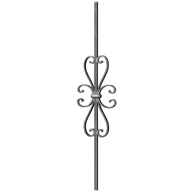 1/2" sq. Steel Baluster w/ 17-3/4" Scroll, Tradition Series
