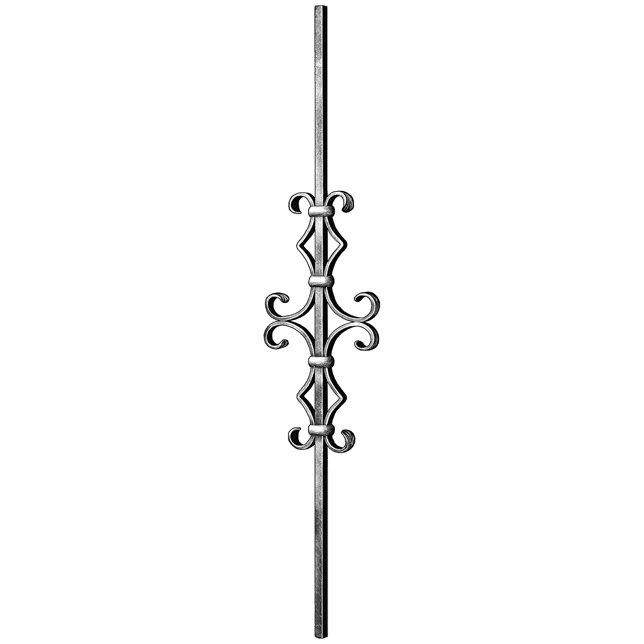 1/2" sq. Steel Baluster w/ 16-1/8" Scroll, Tradition Series