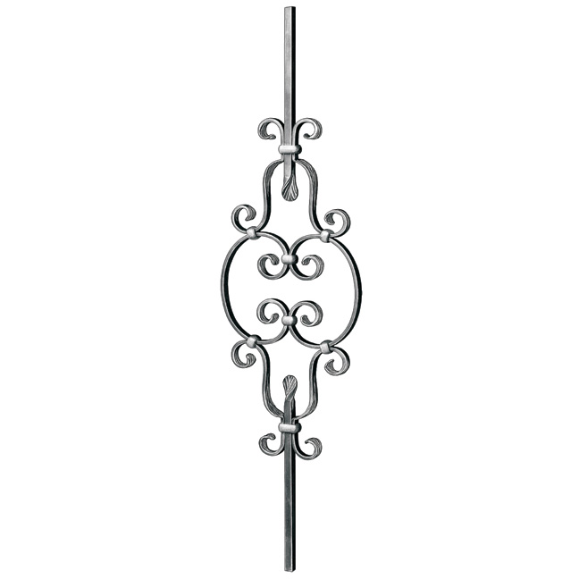 1/2" sq. Steel Baluster w/ 23-5/8" Scroll, Tradition Series