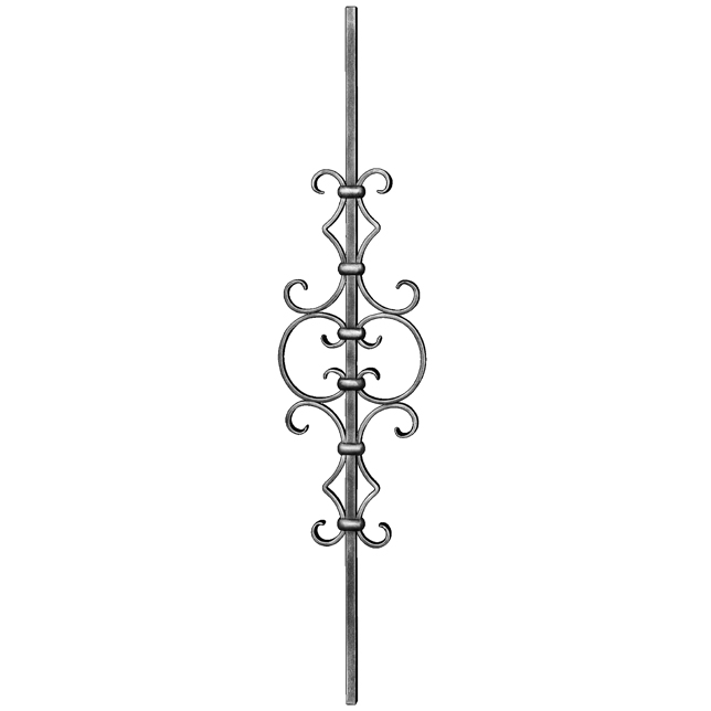 1/2" sq. Steel Baluster w/ 21-1/4" Scroll, Tradition Series