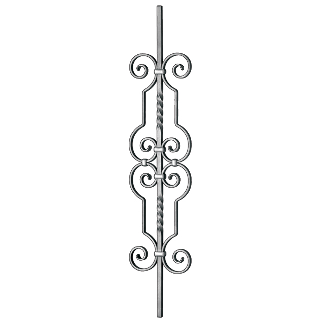 1/2" sq. Steel Baluster w/ 27-9/16" Scroll, Tradition Series