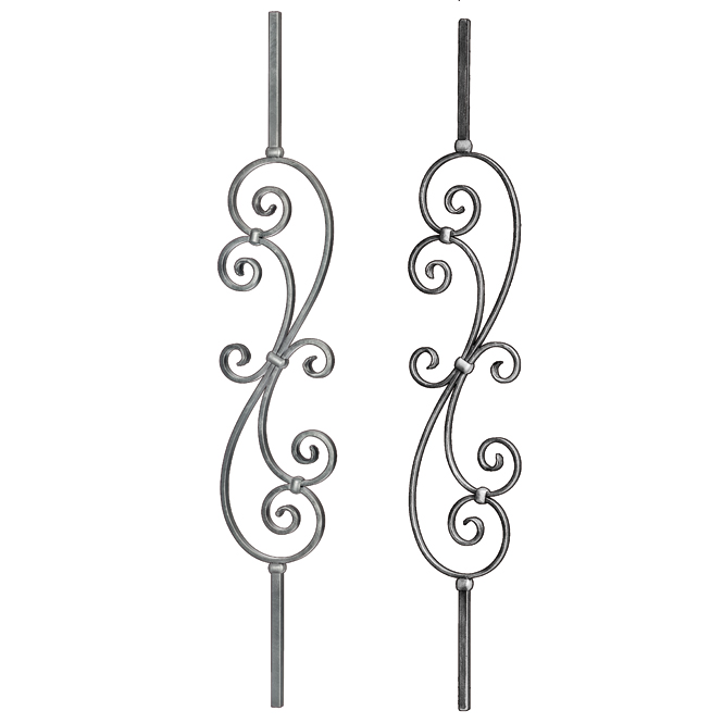 Grande Forge Tradition Series S-Scroll Balusters in 1/2", 9/16" & 5/8" sq. bar