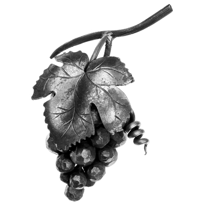10-5/8" Tall Steel Grape Cluster with Leaf and Spiral