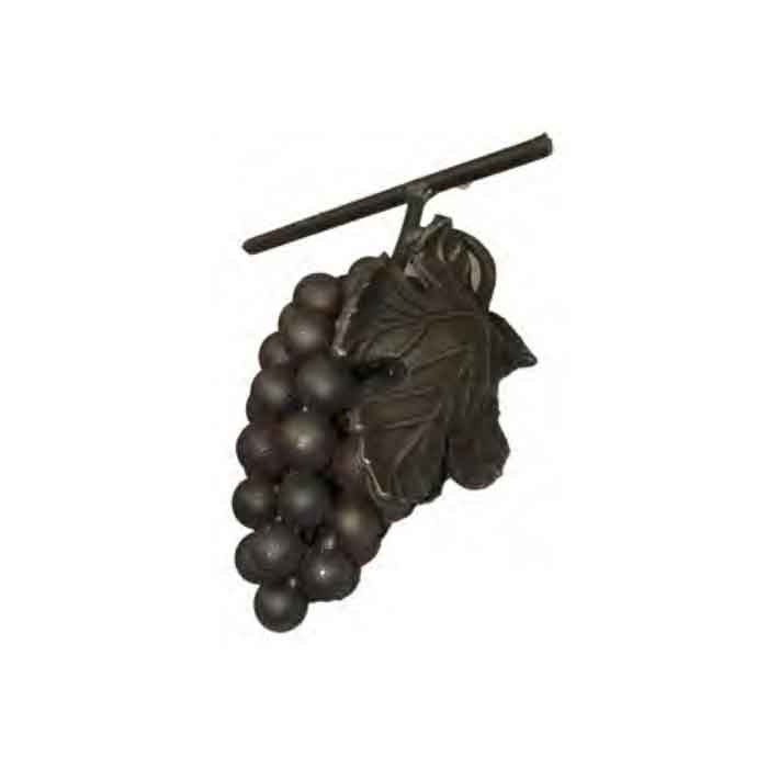 7-1/8" Tall Steel Grape Cluster (5" H x 3" W) w/Leaf, Stem and Vine