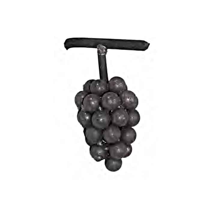 4-1/8" Tall Steel Grape Cluster w/Stem and Vine