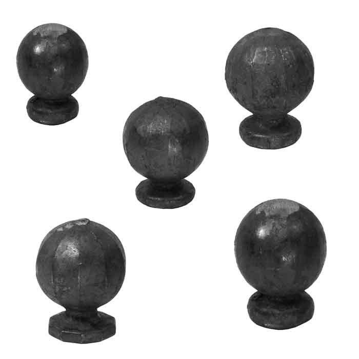 Decorative Steel Hand Forged Ball Post Tops with Round Bases