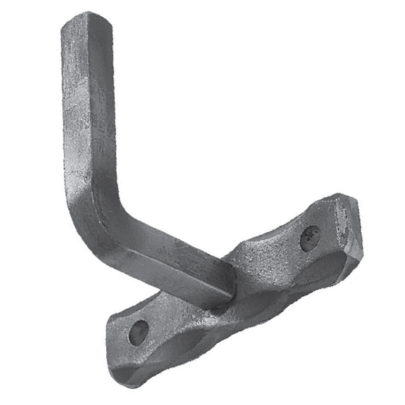 Steel Handrail Bracket with Hammered Backplate, 2-1/2" Wall Clearance