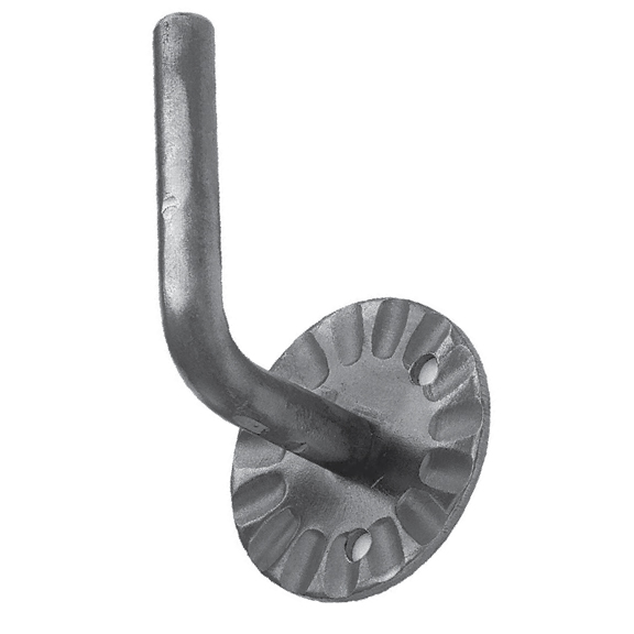 Steel Handrail Bracket with Ornate Backplate and Smooth Arm