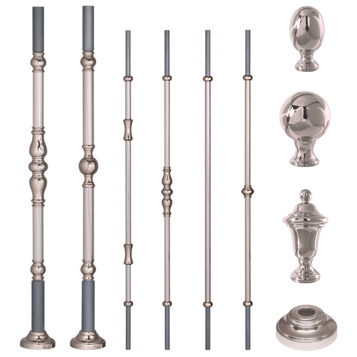 Grande Forge Harmonie Series Posts and Balusters in Nickel Finish