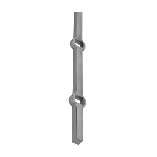 5/8" sq. Hot Pierced Steel Bar, 17 holes at 5/8" sq., 78-3/4" Long