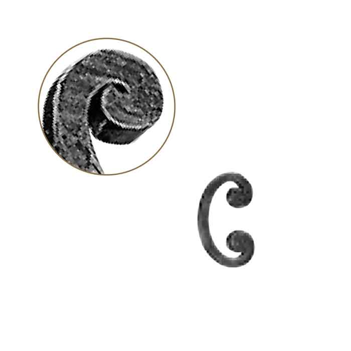 1/2" sq. Forged Steel C-Scroll w/Flat Button Ends, 3" wide by 4-3/4" Tall