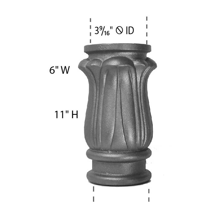 6" Cast Iron 1 Piece and 2 Piece Post Collar
