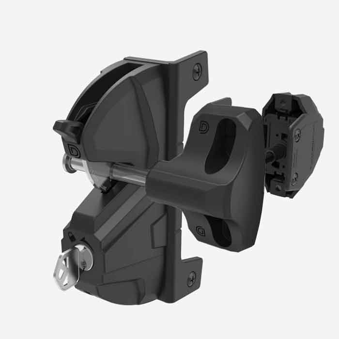 Lokk-Latch Deluxe Security Gate Lock, Series 3, Keyed Different, w/External Access Kit, Black