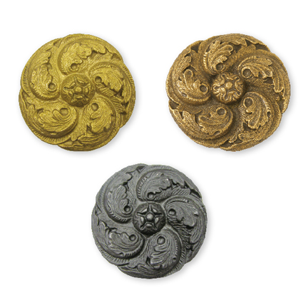 Bronze Dynamic Louis XV Style Rosettes, 3" Outside Diameter 