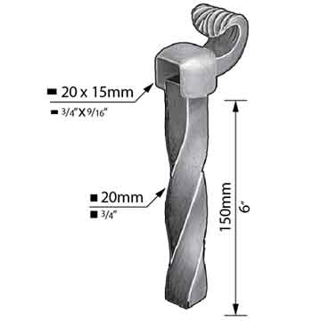 Steel Lug for Cross Bars, 6" Tall