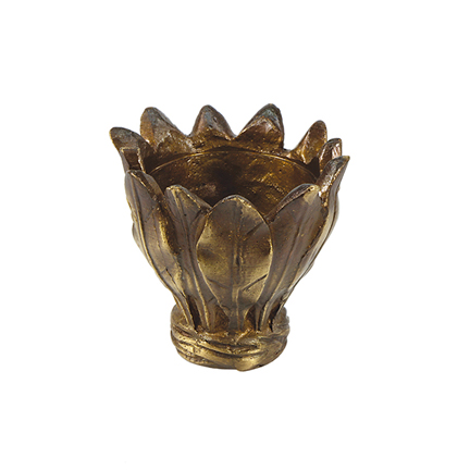 Candle Cup/Bobeche, Cast Bronze, 2-1/2" Tall, Threaded 1/8IP